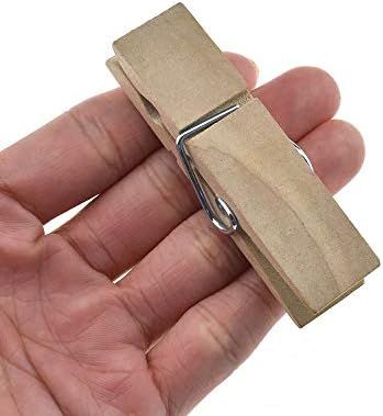 HAHIYO Wooden Clothes Pins Clothespins Extra Wide Do NOT Fall Apart 2.83 inches Length 11 Pack St... | Amazon (US)