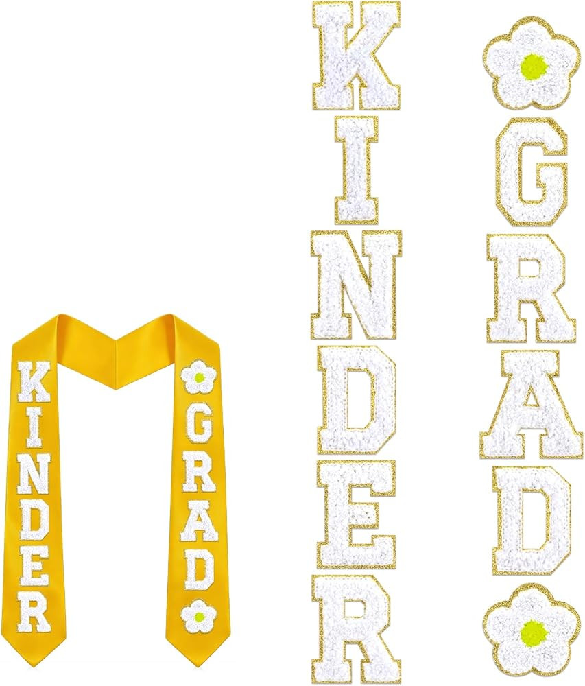 Letter Chenille Patch for Preschool Kindergarten Graduation Sash Cap Gown Certificate Decor DIY P... | Amazon (US)