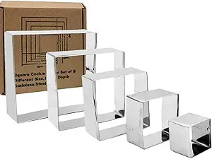 Amazon.com: Antallcky Square Cookie Cutter Set-5 piece-2",2.5", 3", 3.5",4"Square Stainless Steel... | Amazon (US)