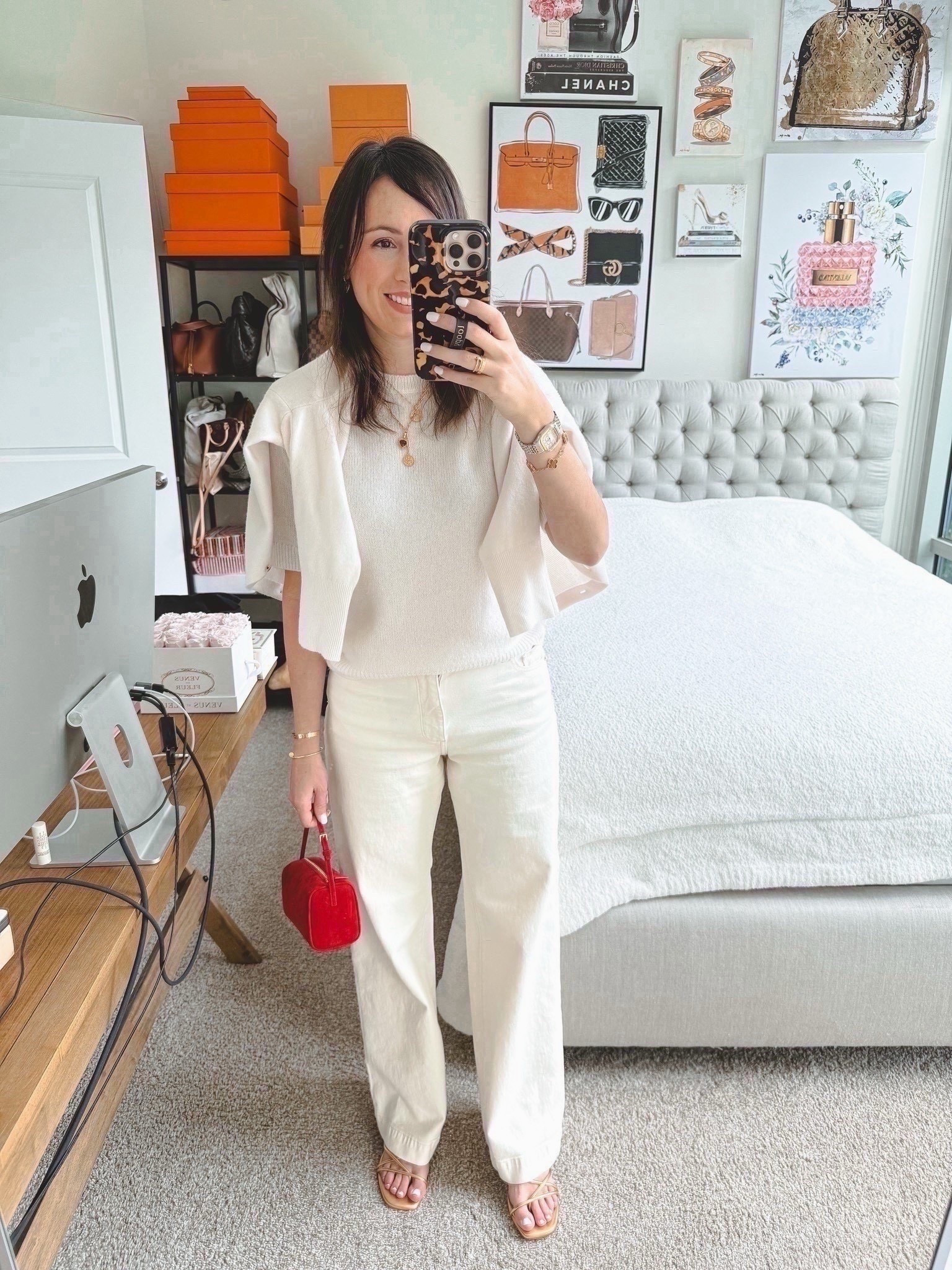 White short sleeve sweater (small), white cardigan (small), jeans (25), Marc fisher gold sandals (use code styledjen20 for 20% off the entire Marc fisher website!!!)
 


#LTKGiftGuide #LTKHoliday #LTKootd