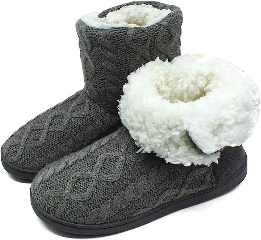 ONCAI Women's Slippers Comfort Knit Boots Winter Warm Outdoor Indoor Shoes | Amazon (US)