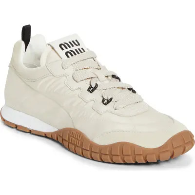 Miu Miu Sport Quilted Nylon Sneaker in Avorio at Nordstrom, Size 6.5Us | Nordstrom