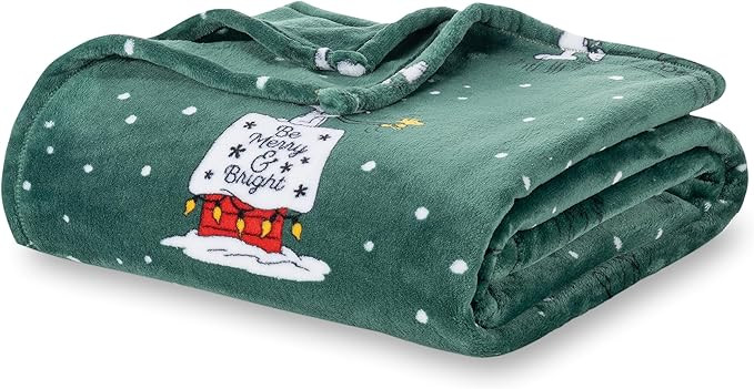 Berkshire Blanket Peanuts® Heavyweight Christmas Blanket,VelvetLoft® Cute Character Snoopy Plus... | Amazon (US)
