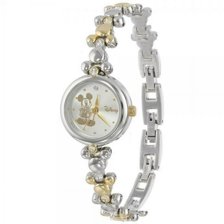 Mickey Mouse Women's MCK313 Two-Tone Link Bracelet Watch - Walmart.com | Walmart (US)