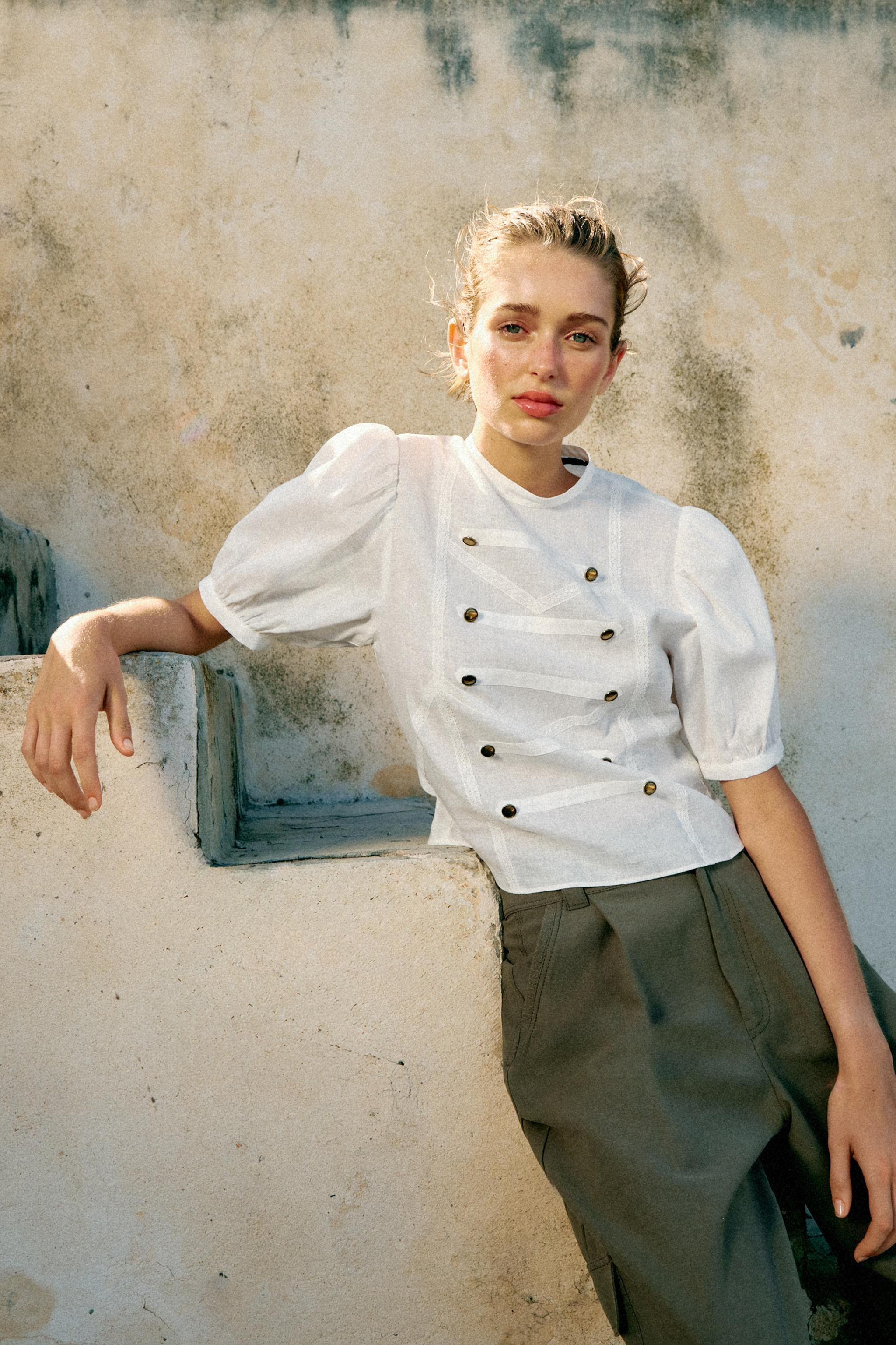 PUFF SLEEVE FIREMAN CLASP SHIRT | Zara US