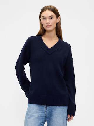 Oversized V-Neck Sweater | Gap Factory