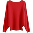 GABERLY Boat Neck Batwing Sleeves Dolman Knitted Sweaters and Pullovers Tops for Women | Amazon (US)