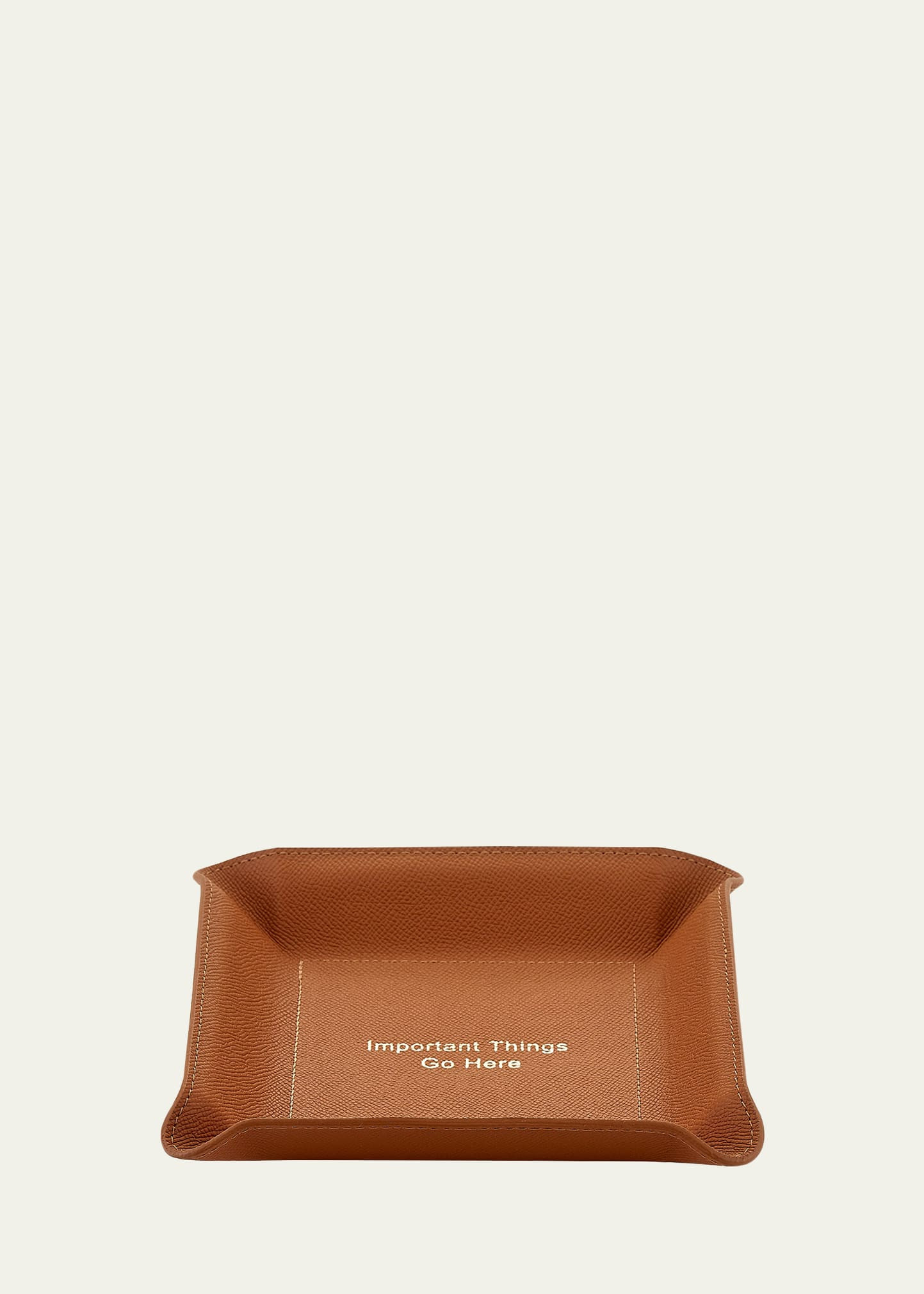 Graphic Image "Important Things Go Here" Leather Valet Tray | Bergdorf Goodman