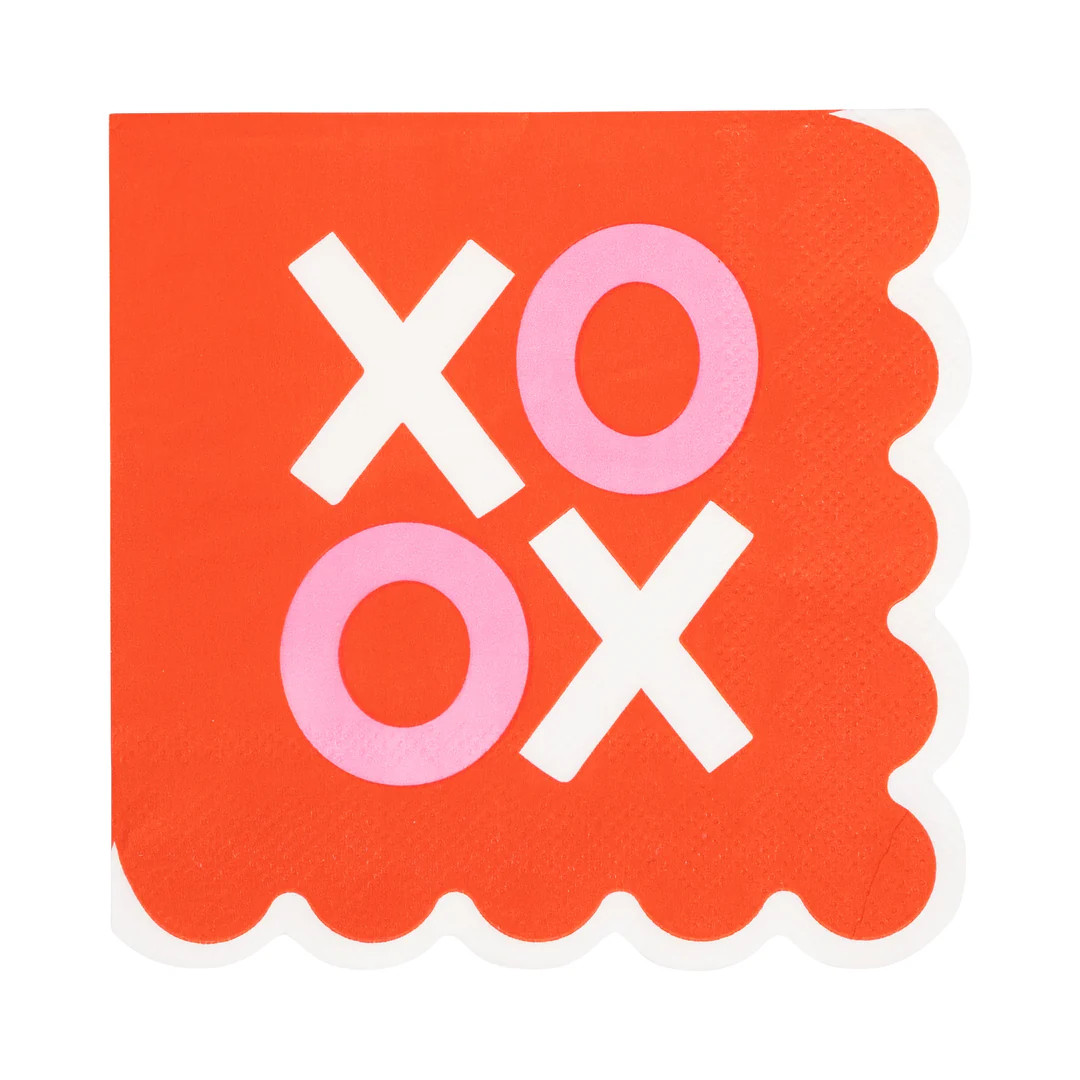 Scalloped XOXO Cocktail Napkin | My Mind's Eye