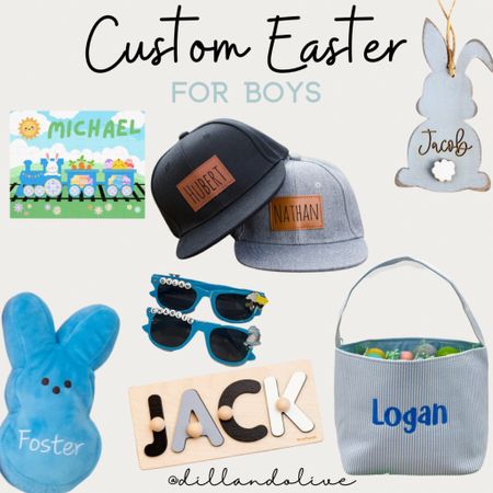 Personalized Easter Basket Fillers | Custom Easter Gifts for Kids | Boy Easter Basket | Personalized bunny plush | Easter Tags | Personalized Puzzle | Personalized hat

#LTKFind #LTKSeasonal #LTKkids