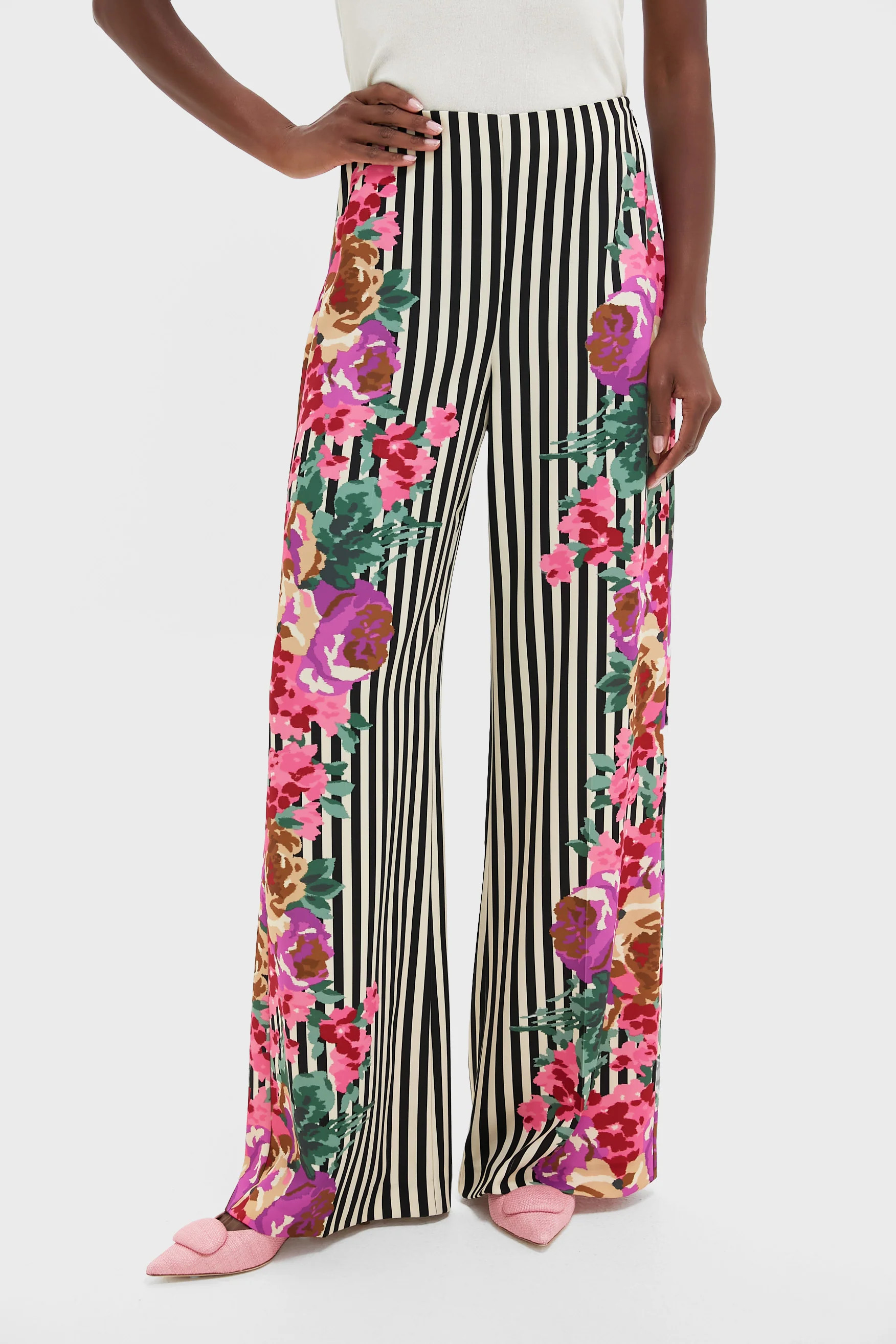 Flowering Trellis Drapey Twill Erin Pants | Tuckernuck (US)