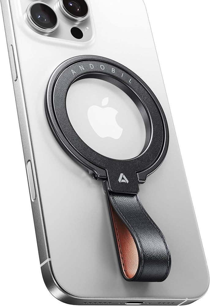 andobil [2026 Premium Leather] Magnetic Phone Grip for MagSafe [Longest Durable] Adjustable Phone... | Amazon (US)