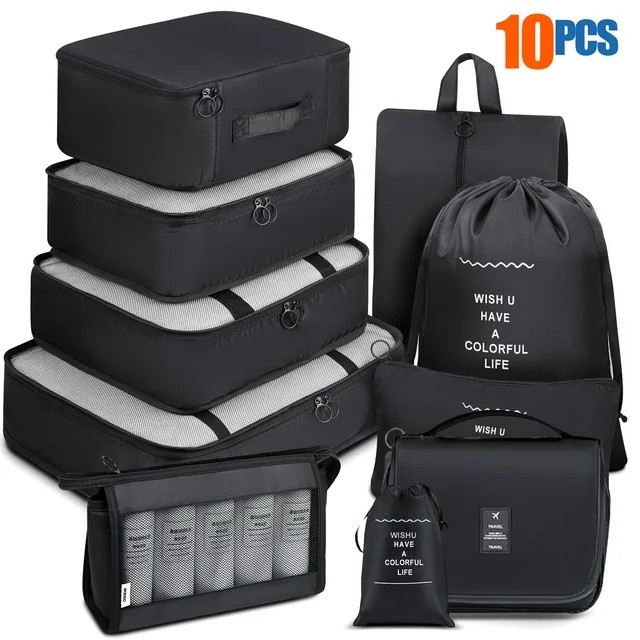 Ifanze 10 Set Packing Cubes for Travel, Travel Essentials Lightweight Luggage Organizer Storage B... | Walmart (US)