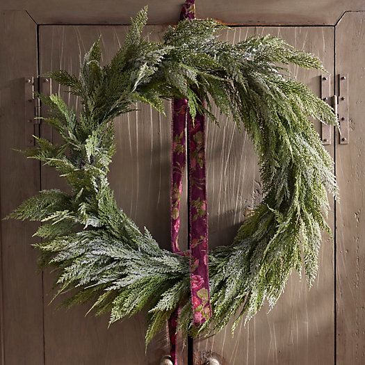 Frosty Faux Cedar Wreath | Terrain