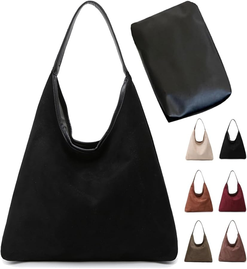 Suede Bag for Women Suede Hobo Bags Suedes Tote Bag Suedes Handbag Shoulder Bag | Amazon (US)