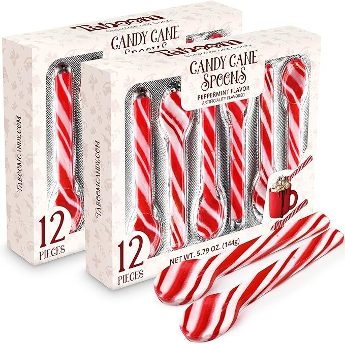 Candy Cane Peppermint Spoons – Pack of 24 Stunning Candy Cane Spoons – Perfect Christmas Cand... | Amazon (US)