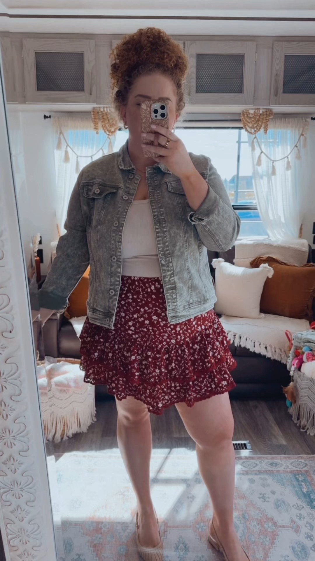 nothing says fall like florals with a cozy twist 🍁 this red skort is giving all the autumn vibes and makes the perfect statement piece for a seasonal look 🤎 green denim jacket | Amazon green denim jacket | green denim jacket | Amazon tank top | Amazon cream tank top | tank top | cream tank top | floral skort | Amazon floral skort | fall skort | floral skirt | Amazon floral skirt | mules | Amazon sling back mules | sling back mules | fall outfit | Amazon fall outfit | Amazon fall look | Amazon finds | Amazon fashion | Amazon look | Amazon outfit | Amazon must haves | fall | fall fashion | fall look | fall outfit | Amazon fall outfit | fall transition outfit | fall transition look 

#LTKStyleTip #LTKSeasonal #LTKMidsize