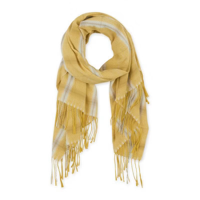 Design Imports Caroline Plaid Scarf - Yellow | Target