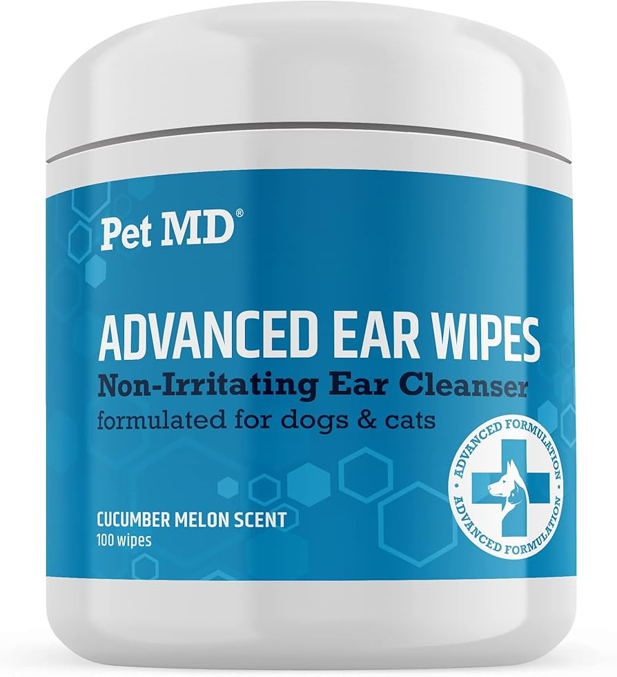 Pet MD Advanced Otic Ear Cleaner Wipes for Cats and Dogs - Veterinary Formula Treats Ear Infectio... | Amazon (US)