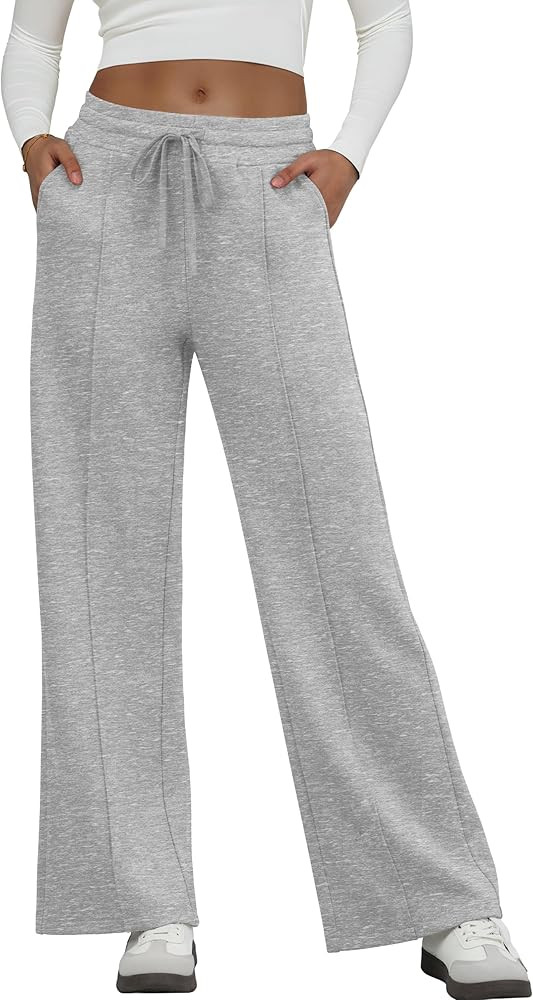 GRECERELLE Sweatpants Women Wide Leg High Waisted Baggy Pants Drawstring Workout Active Joggers L... | Amazon (US)