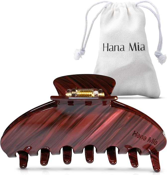 Hana Mia Large Burgundy Claw Clip, 4 Inch Acetate Hair Clip for Women | Amazon (US)