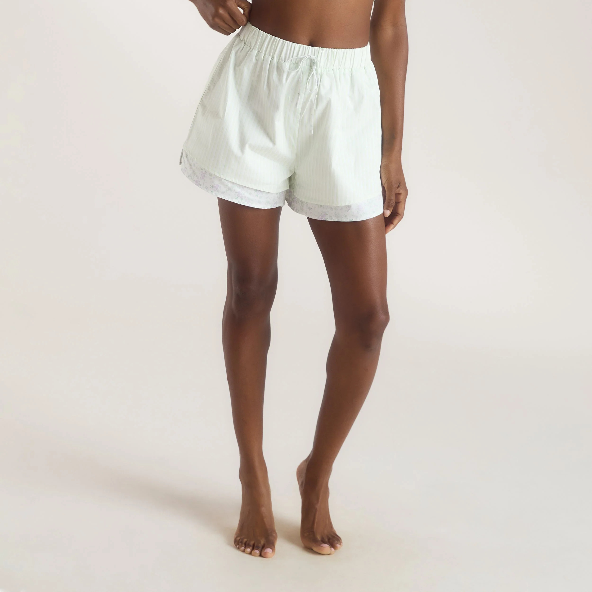 Bloom & Stripe Pyjama Shorts - Sage | Lounge (UK)