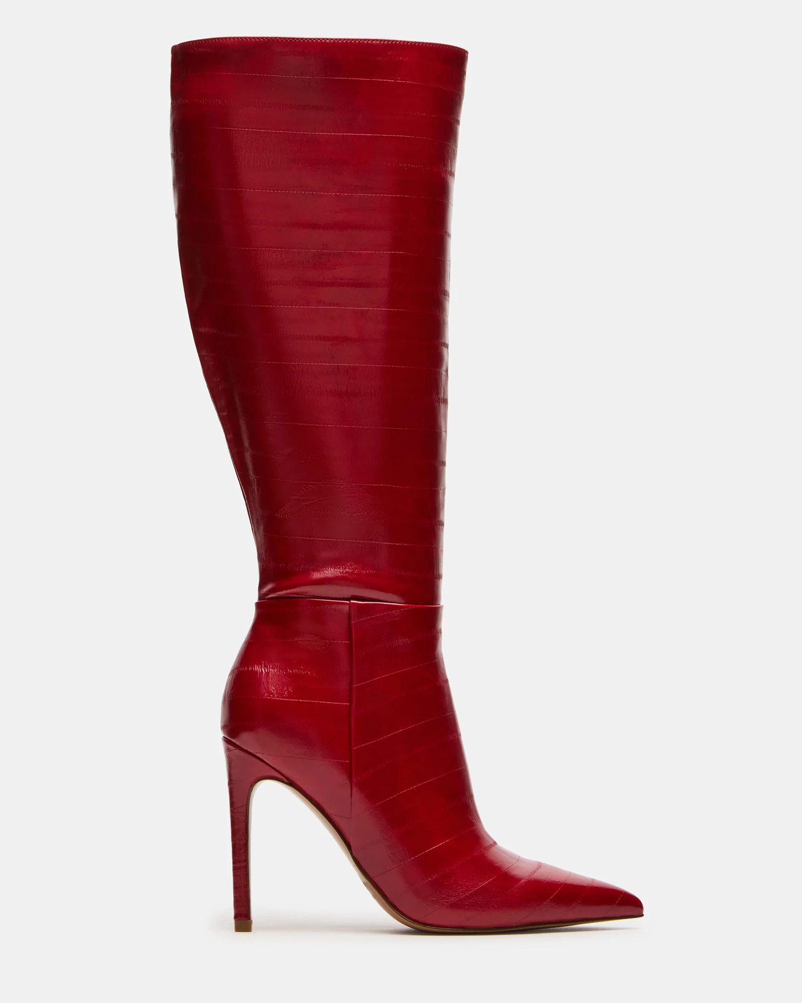NITRO Red Eel Wide Calf Pointed-Toe Stiletto Heel Knee-High Women's Boots | Steve Madden (US)