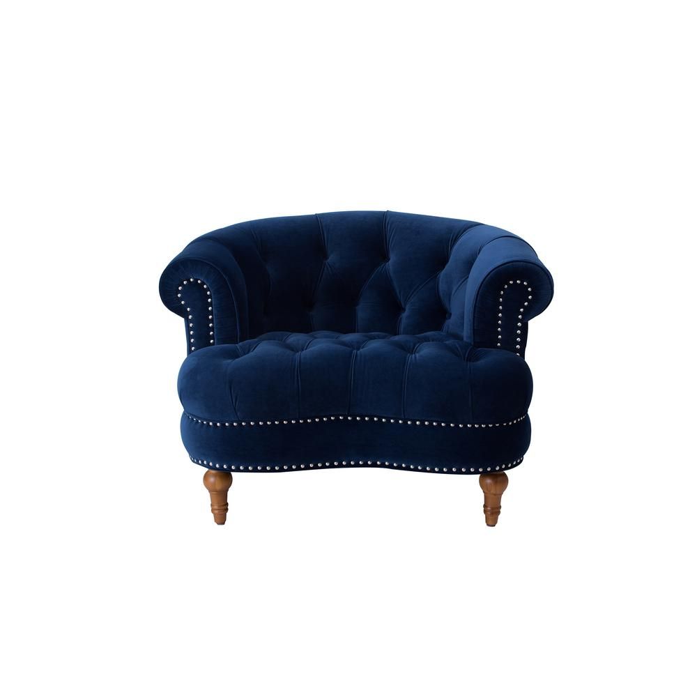 Jennifer Taylor La Rosa Navy Blue Tufted Accent Chair-2525-1-859 - The Home Depot | The Home Depot