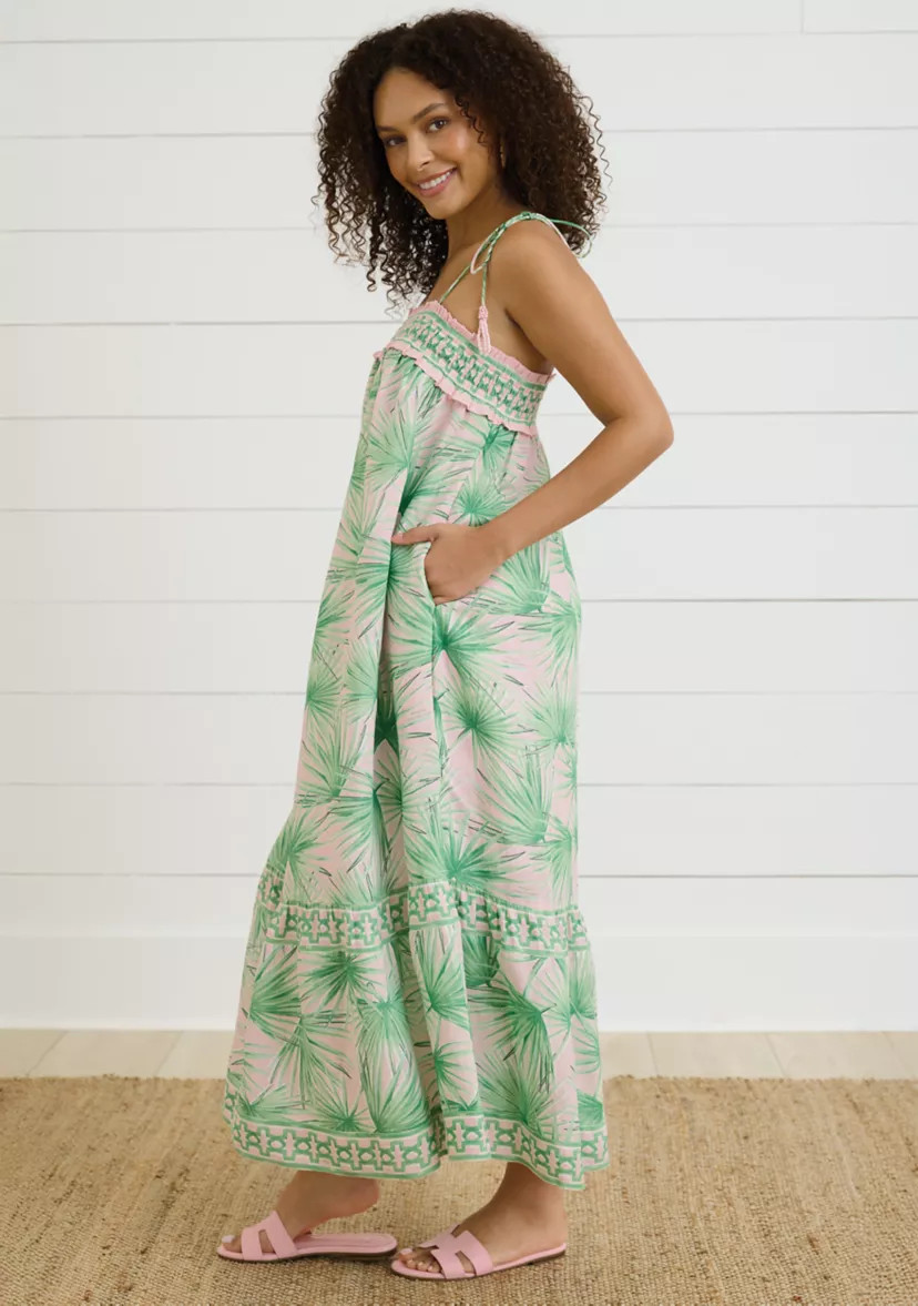 Sewing Down South x Crown & Ivy™ Taylor Printed Maxi Dress with Beaded Tassels | Belk