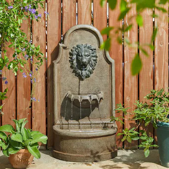 Glitzhome 31.75-in H Resin Tiered Outdoor Fountain Pump Included | Lowe's