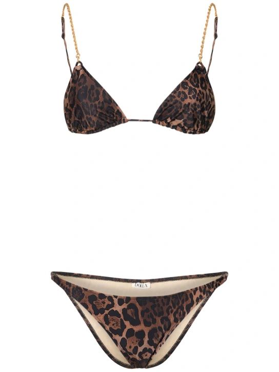 Dolores leopard print bikini set w/chain | Luisaviaroma