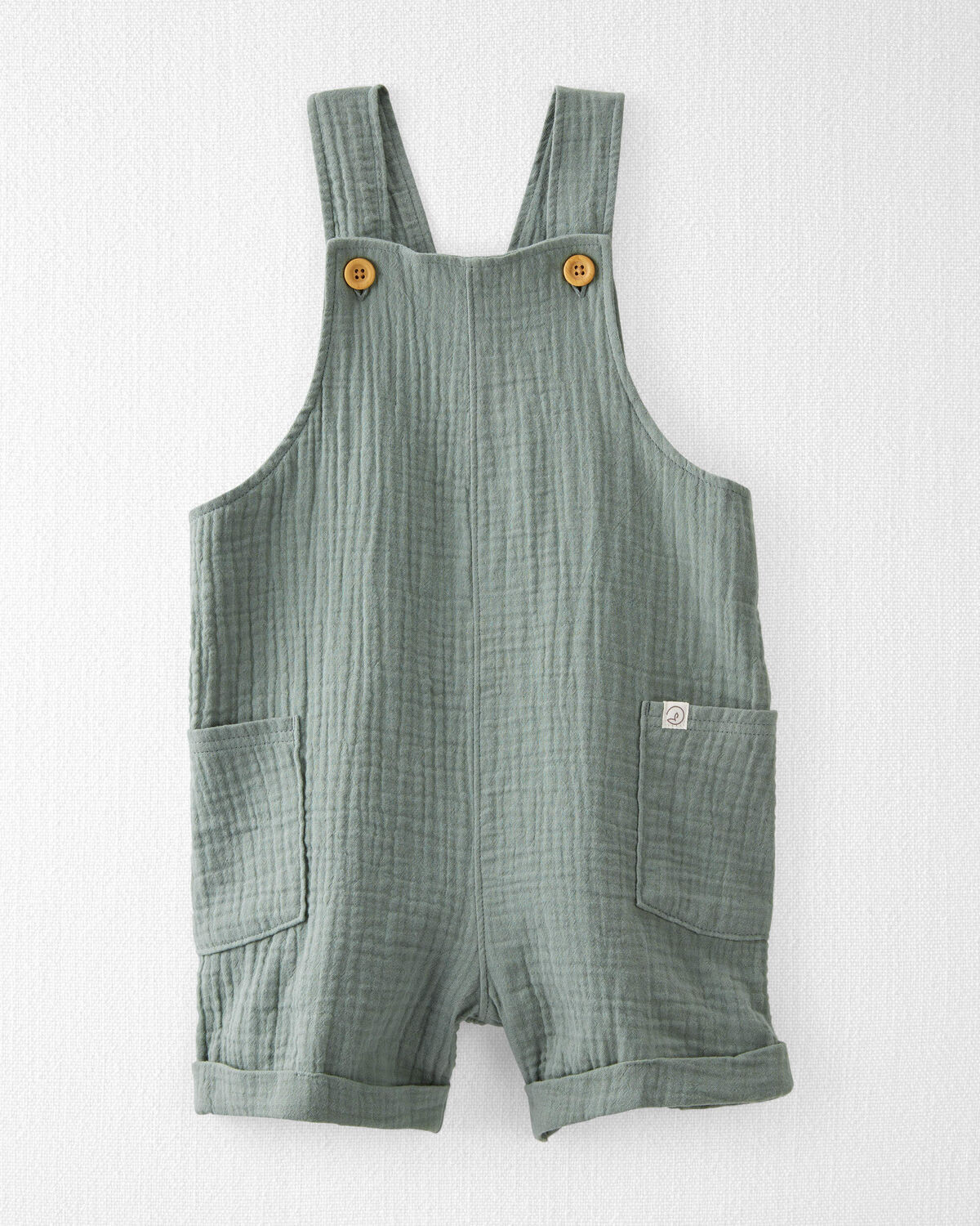 Toddler Organic Cotton Gauze Shortalls in Green - Little Planet | Carter's | Carter's Inc