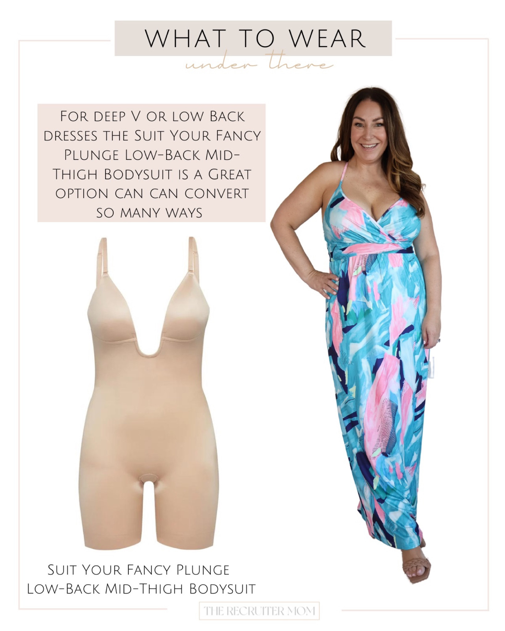 Shapewear for deep v or backless dresses Spanx Suit your fancy plunge low back mid thigh bodysuit wearing XL 

Code RYANNEXSPANX for 10% off 

#LTKSeasonal #LTKwedding #LTKcurves