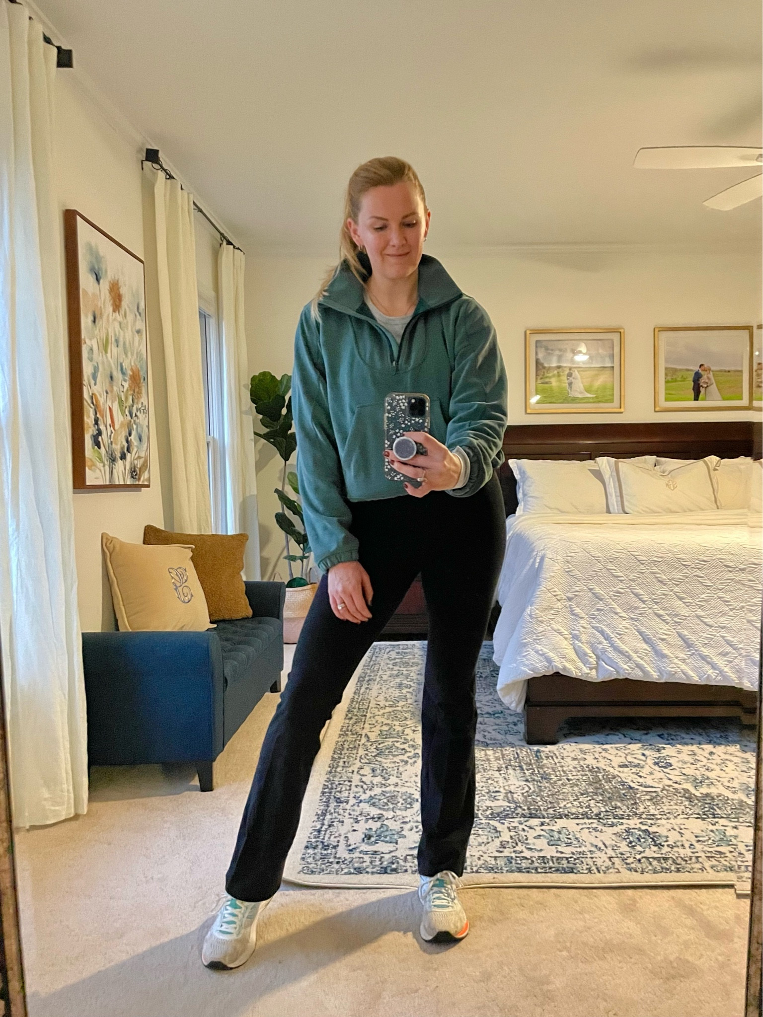 Athleisure winter outfit idea

Holiday gift idea — This half zip is one of my most worn and favorite pullovers. Love it for walks, runs or working from home. I got sized up one from my normal size and it fits perfectly. 

Wearing the pullover with a longsleeve workout tee, yoga pants with a boot cut leg & my favorite running sneakers. Wearing my normal size in those.

#LTKstyletip #LTKGiftGuide #LTKSeasonal