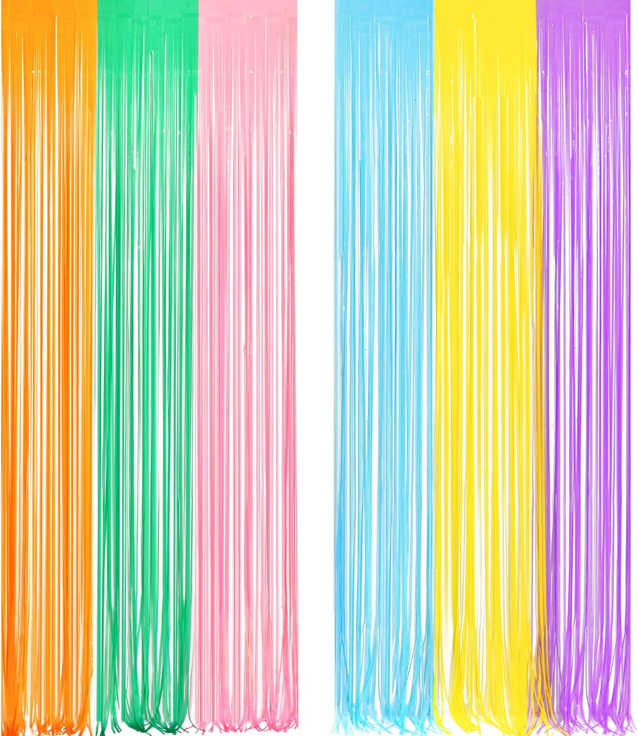 Pastel Rainbow Tinsel Curtain Party Backdrop - GREATRIL Rainbow Foil Fringe Curtain Pastel Color ... | Amazon (US)