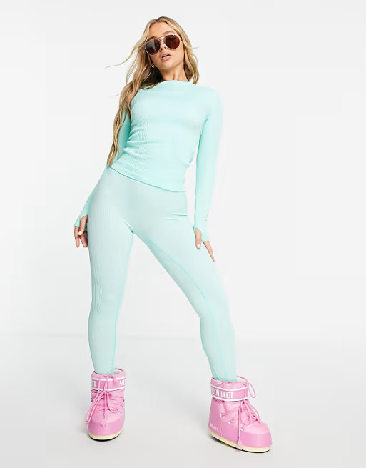 ASOS 4505 ski base layer legging in cable knit & contouring | ASOS (Global)
