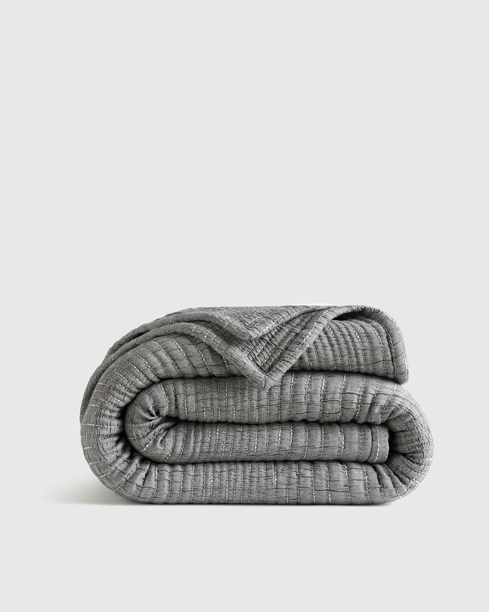 Quince | Channel Matelasse Coverlet in Taupe, Size Twin, Organic Cotton | Quince