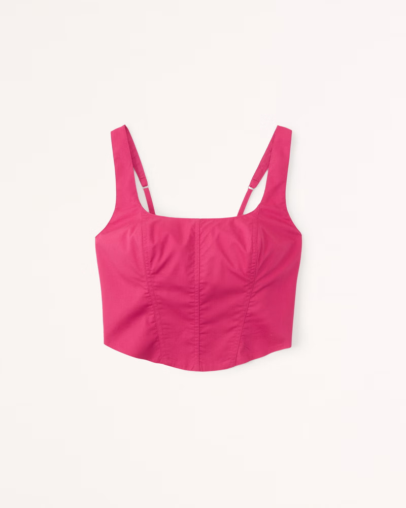Poplin Corset Tank | Abercrombie & Fitch (US)