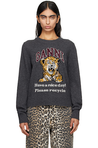 Gray Graphic Tiger Sweater | SSENSE
