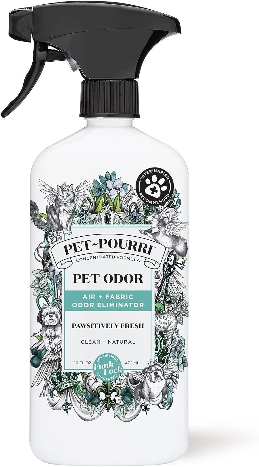 Pet-Pourri Pet Odor Air + Fabric Odor Eliminator Spray, Pawsitively Fresh, 16 Fl Oz | Amazon (US)