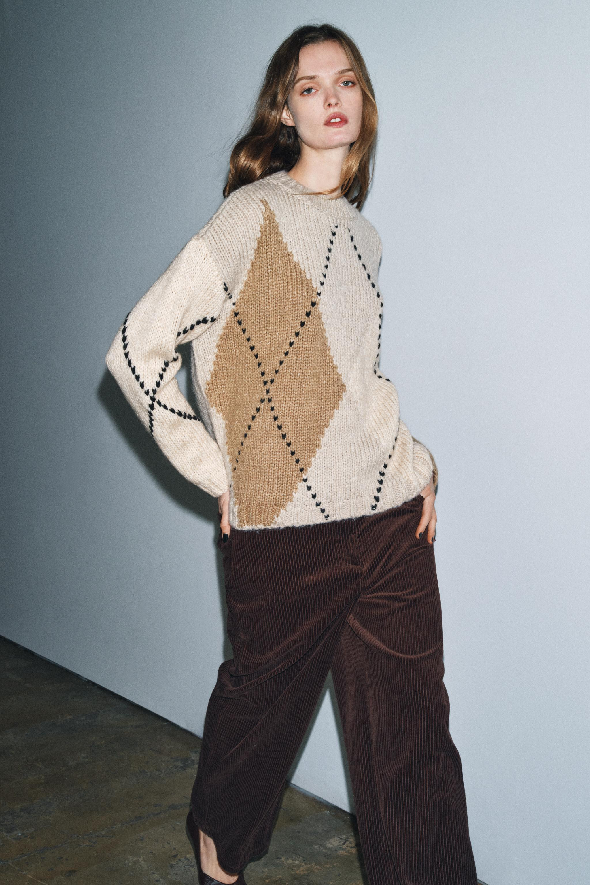 DIAMOND KNIT JUMPER | Zara UK
