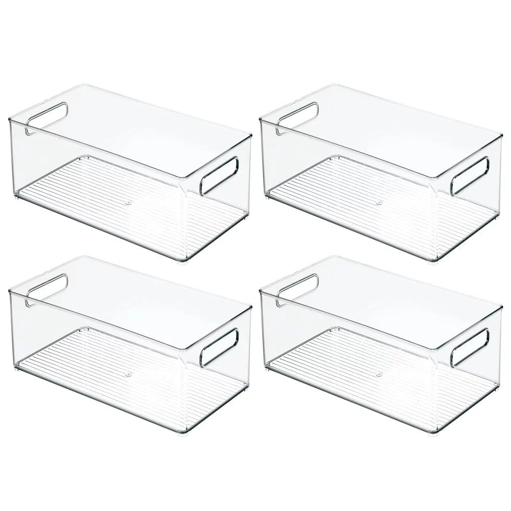 mDesign Deep Plastic Kitchen Storage Organizer Container Bin with Handles for Pantry, Cabinets, S... | Walmart (US)