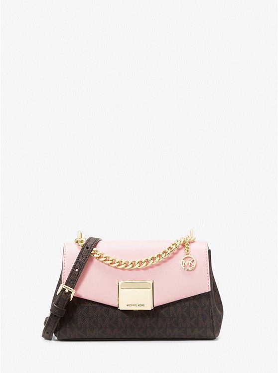 Lita Small Two-Tone Logo and Leather Crossbody Bag | Michael Kors US