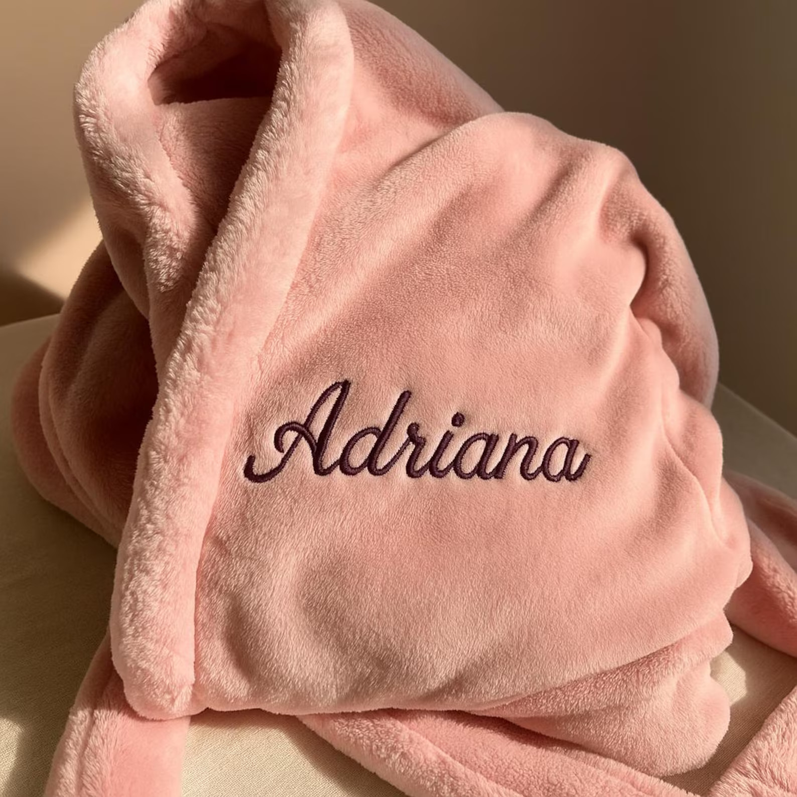 Personalized Plush Bathrobe for Her - Soft Pink Fleece Robe, Embroidered Luxury Gift, Custom Birt... | Etsy (US)