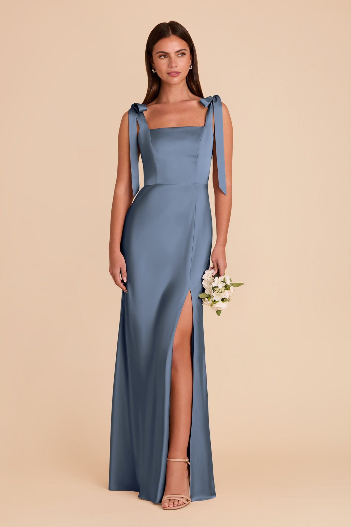 Alex French Blue Alex Matte Satin Bridesmaid Dress | Birdy Grey | Birdy Grey