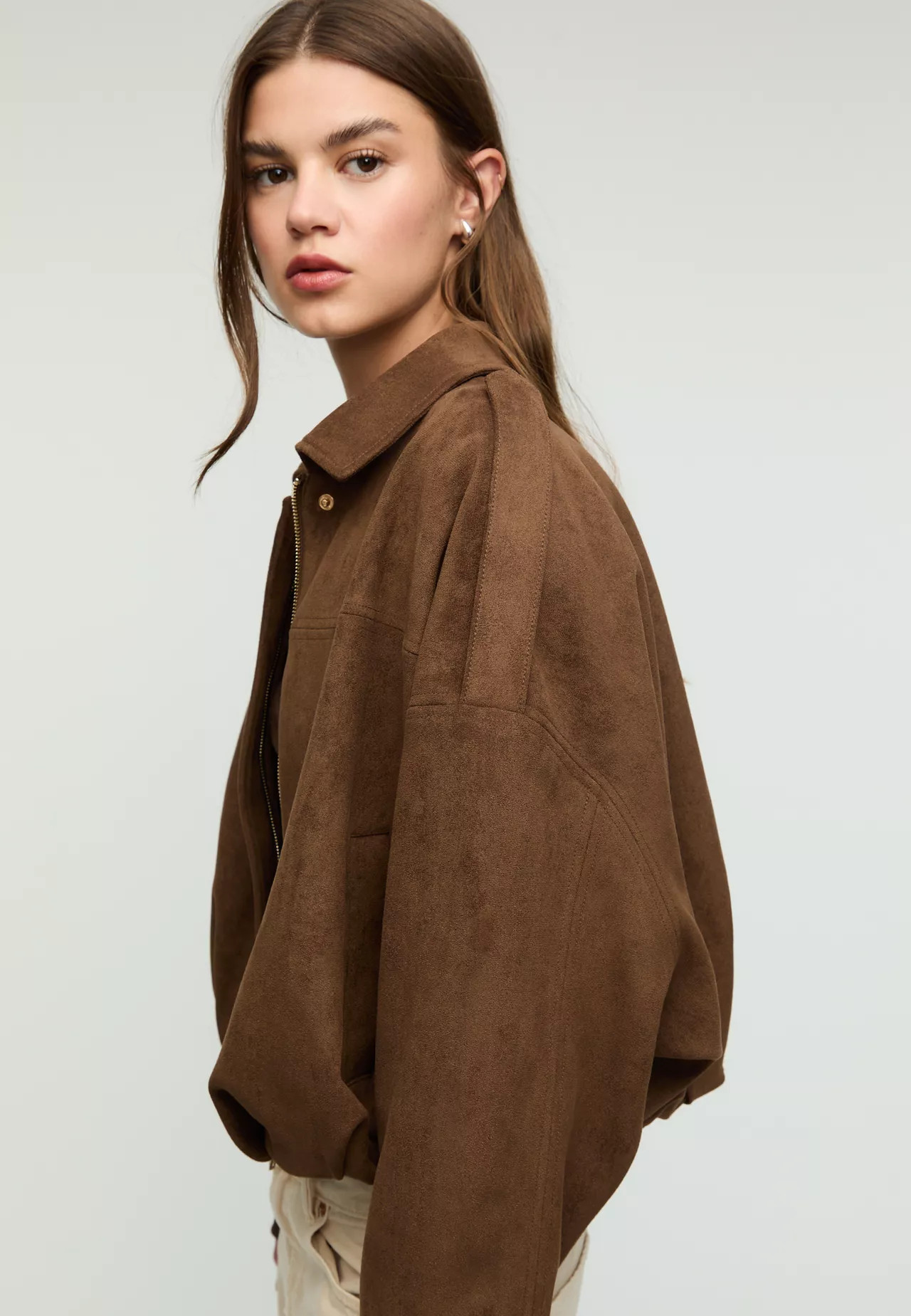 Ballonjacke in Wildlederoptik - Mode für Damen | Stradivarius Deutschland | Stradivarius DE