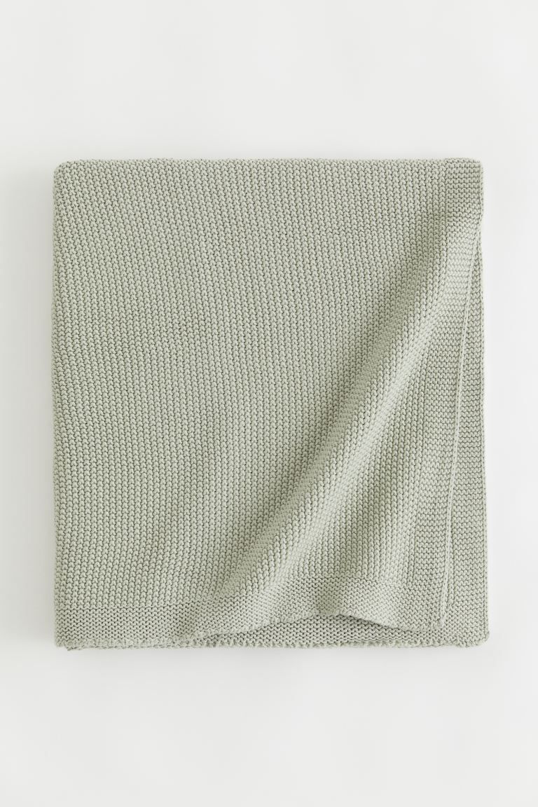 Moss-stitched Cotton Blanket | H&M (US)