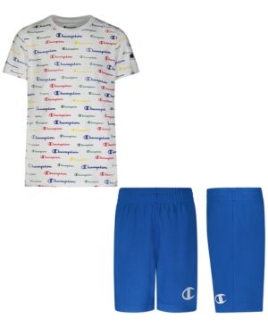 Champion Baby Boys 2-Pc. Multicolor Logo-Print T-Shirt & Mesh Shorts Set | Macys (US)