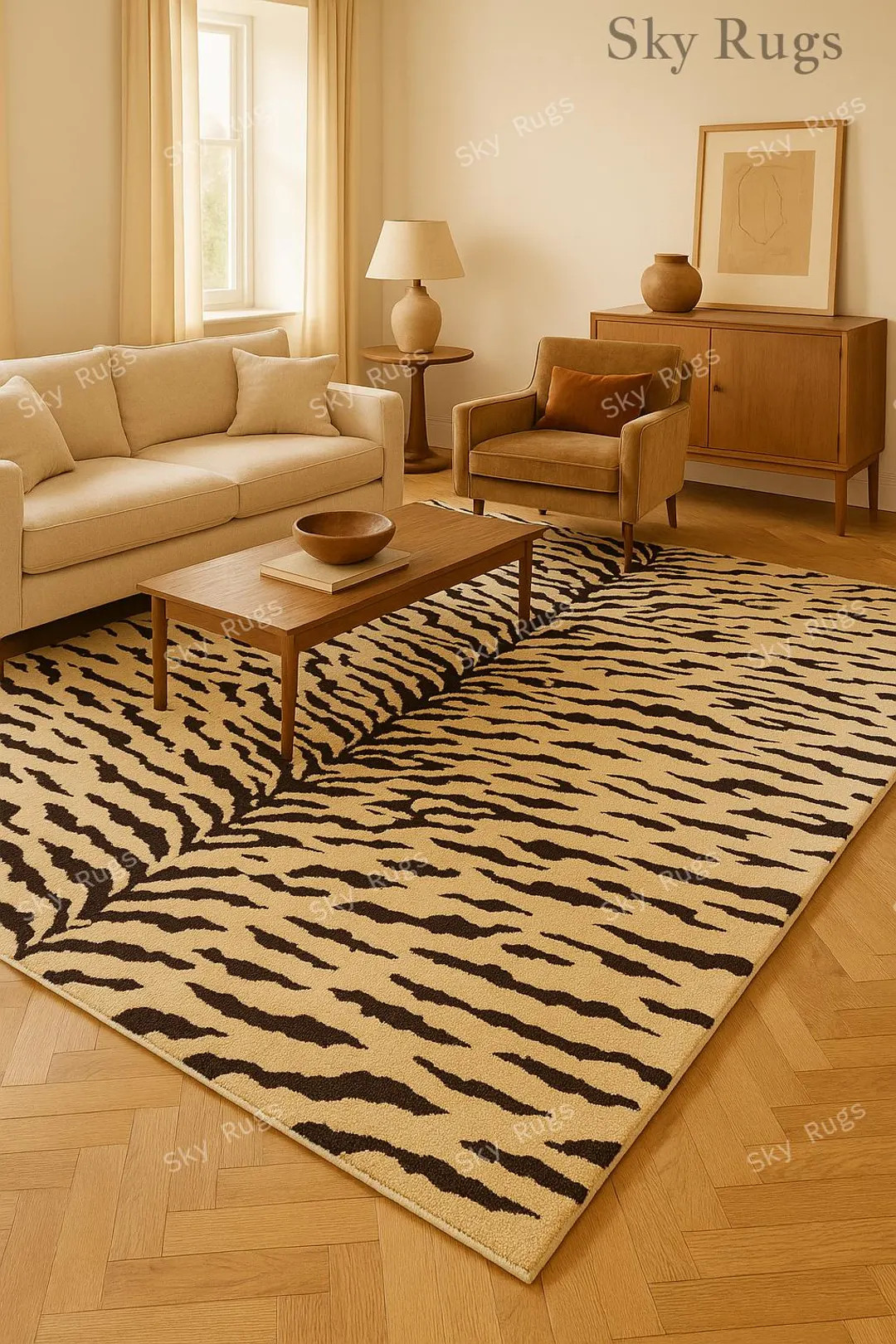 Hand Tufted Plush Rug Tigris Beige Brown Wool Area Rug For Livingroom Bedroom Kids Room Kitchen N... | Etsy (US)