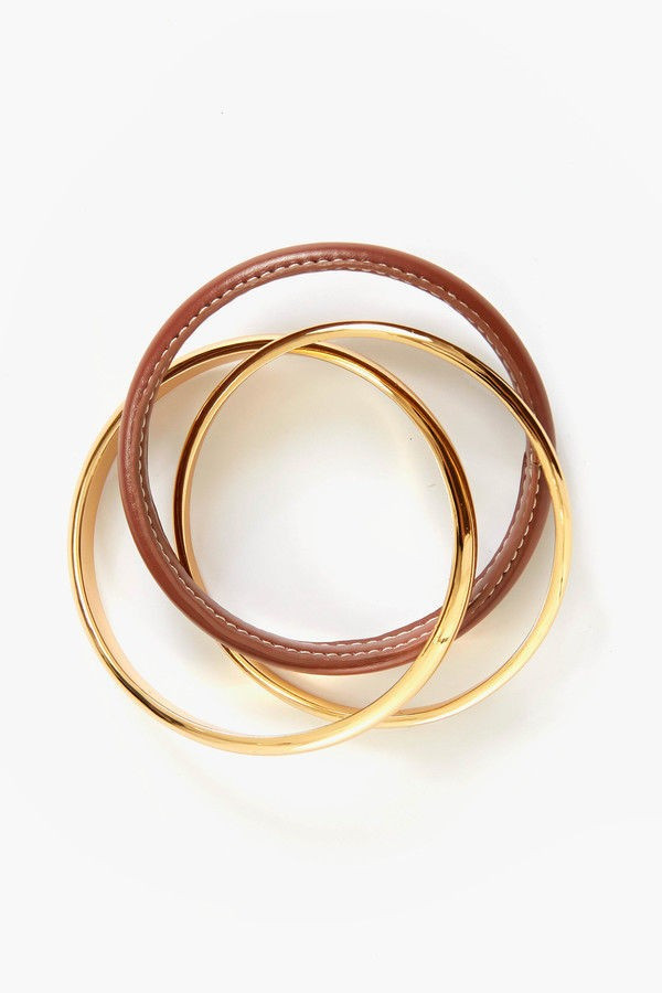 Leather and Gold Marley Bracelet | Tuckernuck (US)